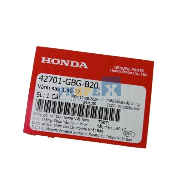 Vành sau 1.40-17 HONDA DREAM,WAVE (Mã: 42701GBGB20) - Hình ảnh 3