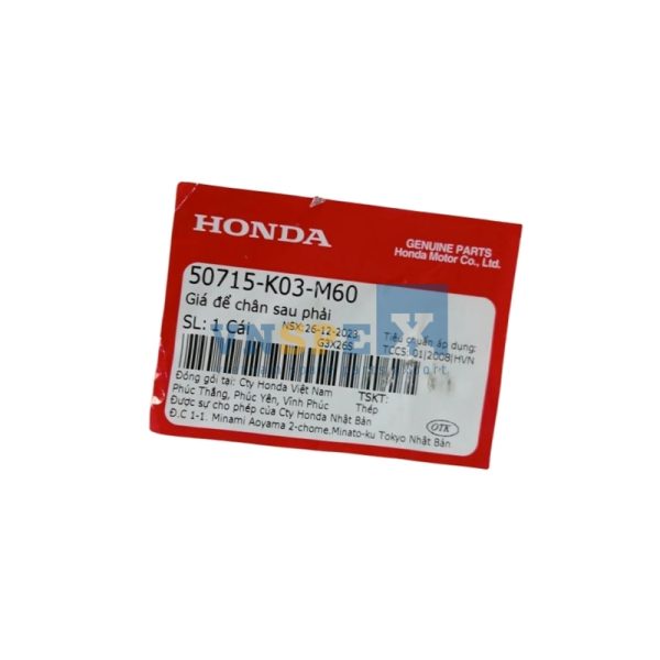 Giá để chân sau phải HONDA WAVE (Mã: 50715K03M60) - Hình ảnh 3