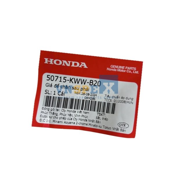 Giá để chân sau phải HONDA WAVE (Mã: 50715KWWB20) - Hình ảnh 3