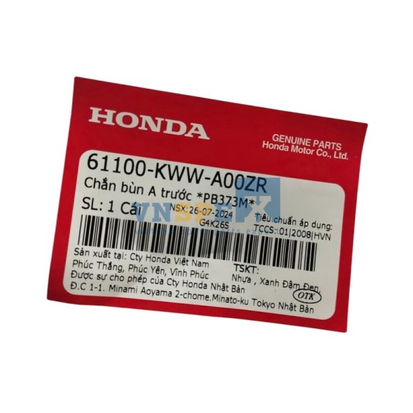 Chắn bùn A trước *PB373M* HONDA WAVE (Mã: 61100KWWA00ZR) - Hình ảnh 3