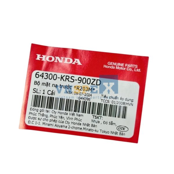 Bộ mặt nạ trước *R203M* HONDA WAVE (Mã: 64300KRS900ZD) - Hình ảnh 3