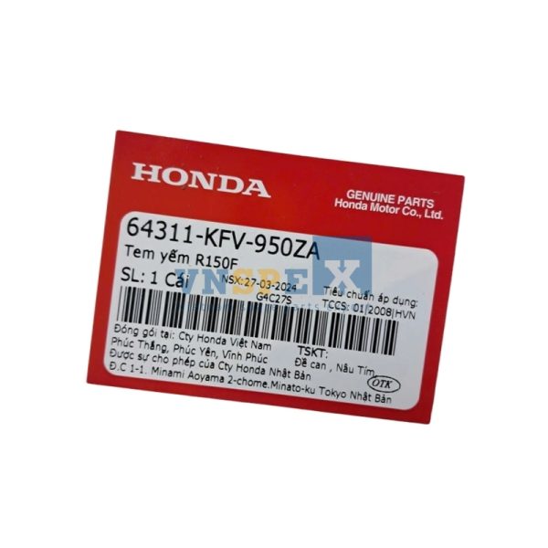 Tem yếm R150F HONDA DREAM (Mã: 64311KFV950ZA) - Hình ảnh 3