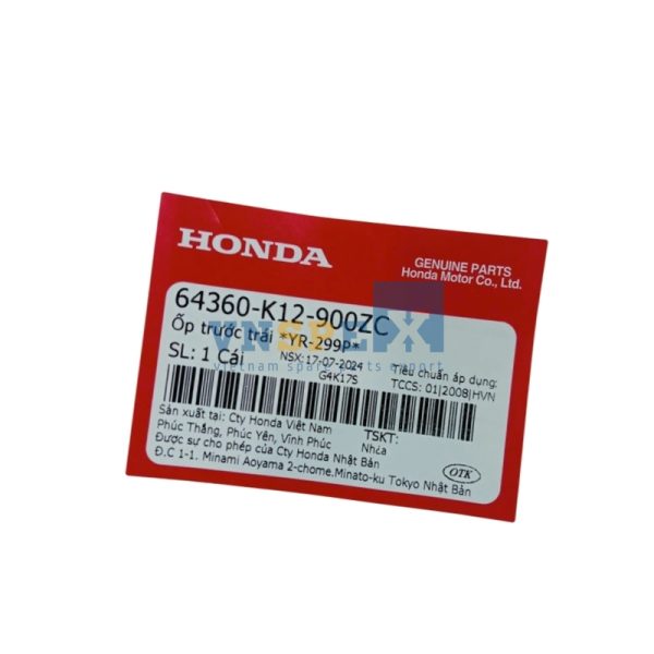 Ốp trước trái *YR-299P* HONDA LEAD (Mã: 64360K12900ZC) - Hình ảnh 3