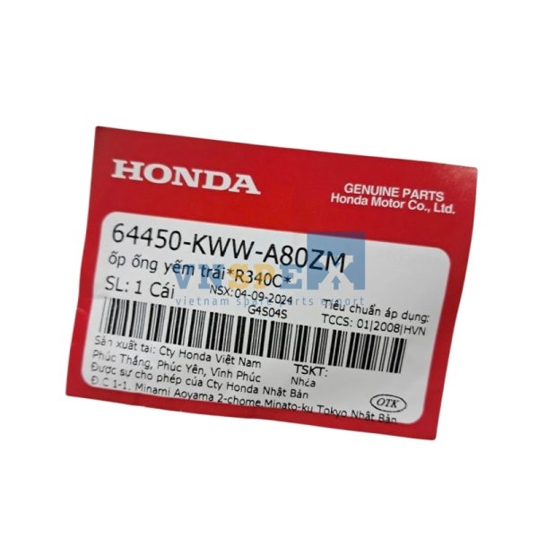 ốp ống yếm trái*R340C* HONDA WAVE (Mã: 64450KWWA80ZM) - Hình ảnh 3