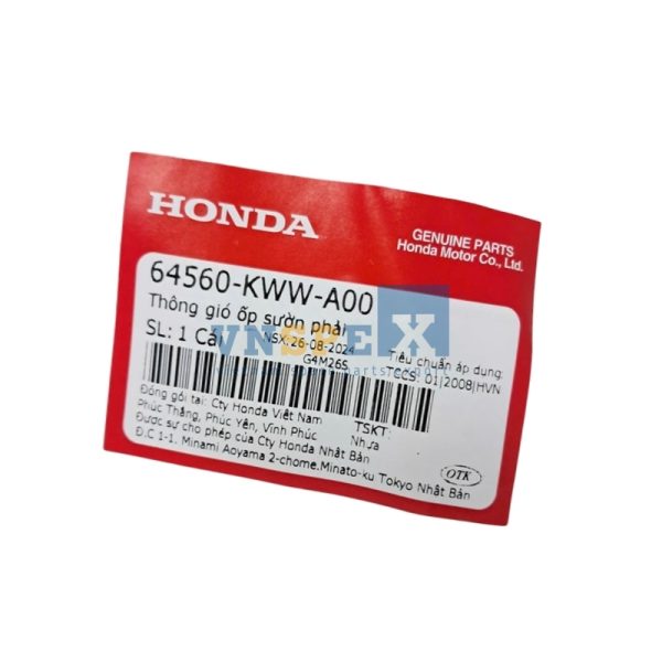 Thông gió ốp sườn phải HONDA WAVE (Mã: 64560KWWA00) - Hình ảnh 3