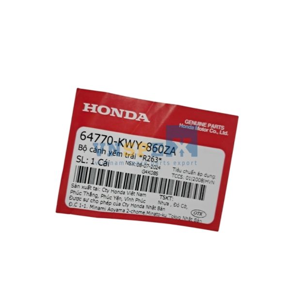 Bộ cánh yếm trái *R263* HONDA WAVE (Mã: 64770KWY860ZA) - Hình ảnh 3