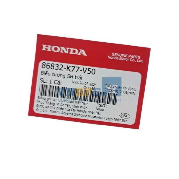 Biểu tượng SH trái HONDA SH (Mã: 86832K77V50) - Hình ảnh 3