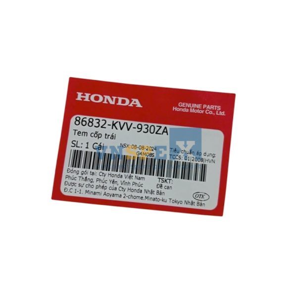 Tem cốp trái HONDA DREAM (Mã: 86832KVV930ZA) - Hình ảnh 3