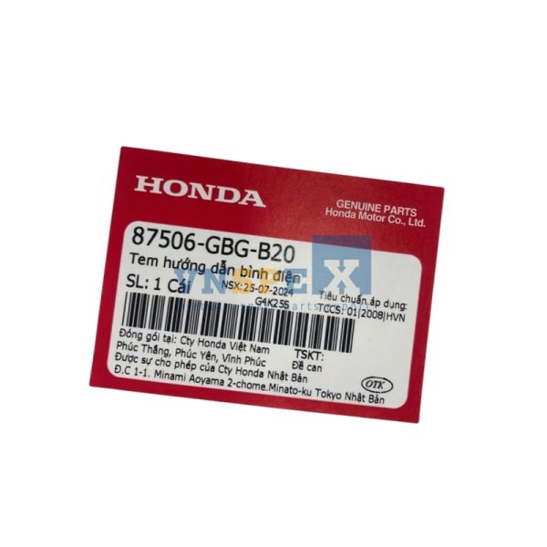 Tem hướng dẫn bình điện HONDA DREAM,FUTURE (Mã: 87506GBGB20) - Hình ảnh 3