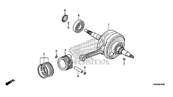 E-16 | TRỤC KHUỶU - PISTON | SUPER CUB C125 (CATALOGUE PHỤ TÙNG)