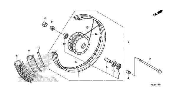 F14 | BÁNH TRƯỚC (AFS110MD) | BLADE 110 (CATALOGUE PHỤ TÙNG)