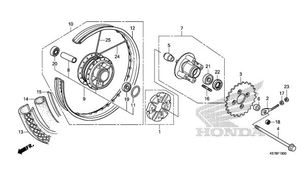 F19 | BÁNH SAU (AFS110MD/MS) | BLADE 110 (CATALOGUE PHỤ TÙNG)